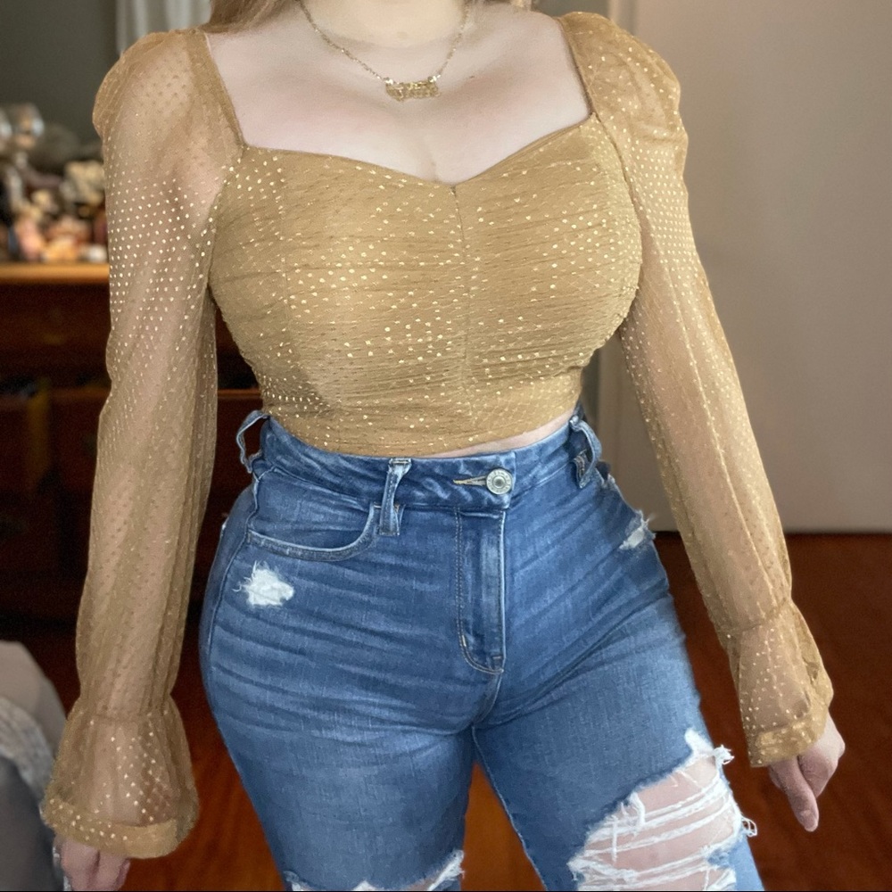 Brown long sleeve top